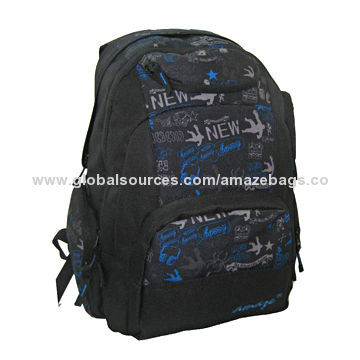 Backpack, 48.5cm Height, Made of 600D/ULY Coating Patterned + 600 x 600D/PVC