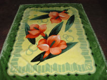 weft blanket with flower design