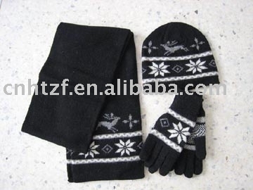 knitted hat ,scarf, glove