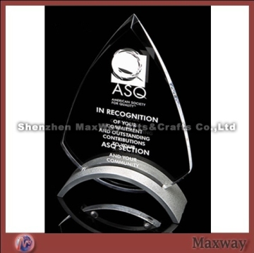 Transparent Water-drop High Grade Acrylic Award with Vaulted Base