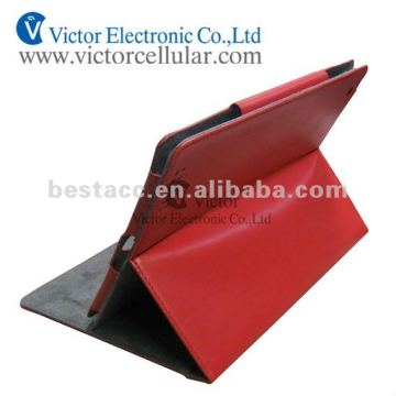 Classic tablet red flip leather case for Ipad 3