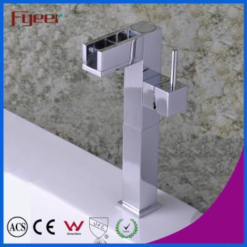Fyeer Chrome High Body Brass Creative Rotatable Spanner Style Single Handle Wash Basin Faucet Water Mixer Tap