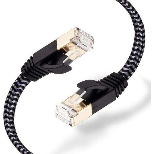 Cat7 Ethernet-Kabel Nylon geflochtener vergoldeter Stecker