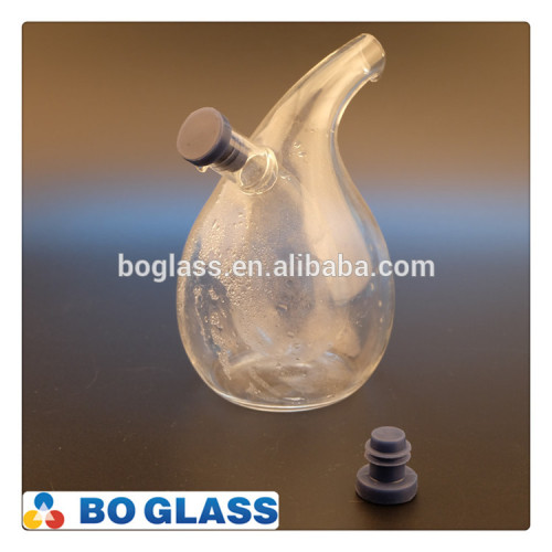 Pyrex borosilicate clear glass bottle for oil and vinegar