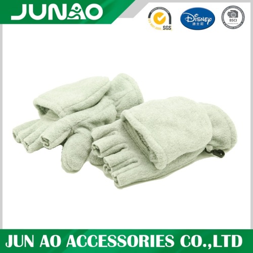 Polar fleece halva fingrar handskar med lock