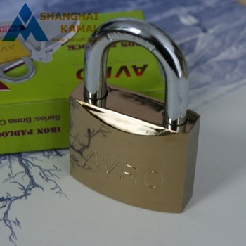 Cast Iron Padlock 2.3" Gold 3 Keys Security Lock Storage Locker