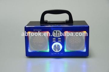 LED light wooden rechargeable portable digital speaker usb