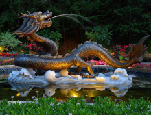 Antique deco metal craft bronze dragon water fountain for garden decoration