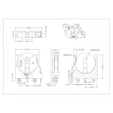 BT-S-SN-B-CR2032X-065 Holder komórek monety dla BR2012