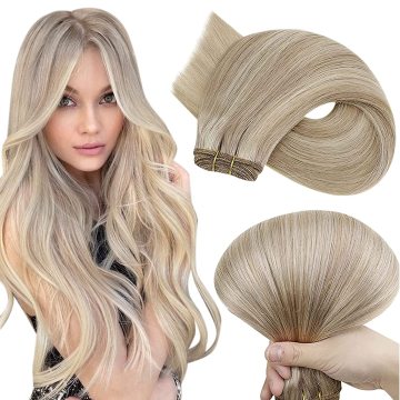 Hot sells Human Hair Weft Sew in Extensions Wefts Remy Hair Weave Silky Straight Hand Tied with Bundles Sew in Hair Extensions