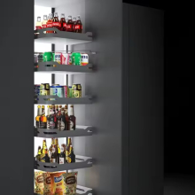 Steel Slide-Out Soft-Closing Kitchen Pantry Cupboard Shelves and Drawers