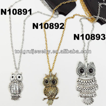 young mens alloy owl necklaces