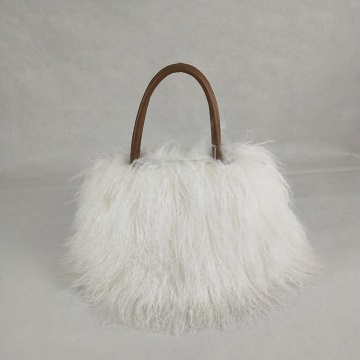 China factory wholesale Women Luxury Designer Handbag lamb fur handbag mongolian lamb fur bag