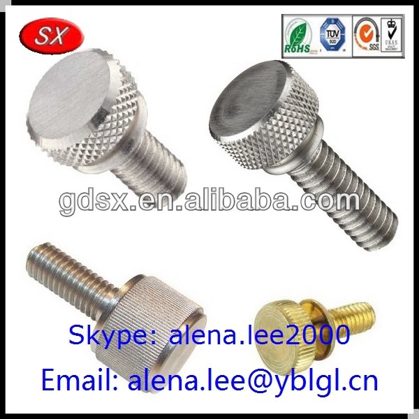 Dongguan factory knurled aluminum thumb screw/m6&m3&m2.5 aluminum screw with washer