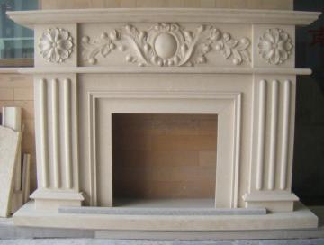 Carved Stone Fireplace Mantel