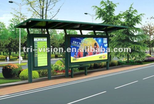 Bus Shelter with scrolling light box