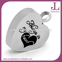 Custom Stainless Steel Cremation Pendant Pet Ash Urn Cremation Jewelry