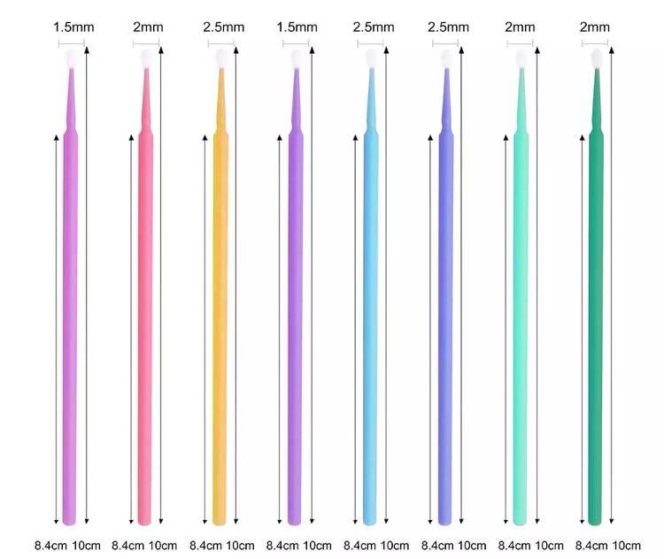 일회용 플라스틱 치과 마이크로 브러시 소비 가능한 애플리케이터 스틱 마이크로 팁 미세 면봉 면봉 치과 용 브러시 미세 비루