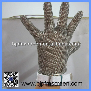 China PFM manufacture stainless steel ring cut resistant butcher gloves