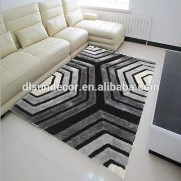 hand tufted 3d polyester gray shag rug