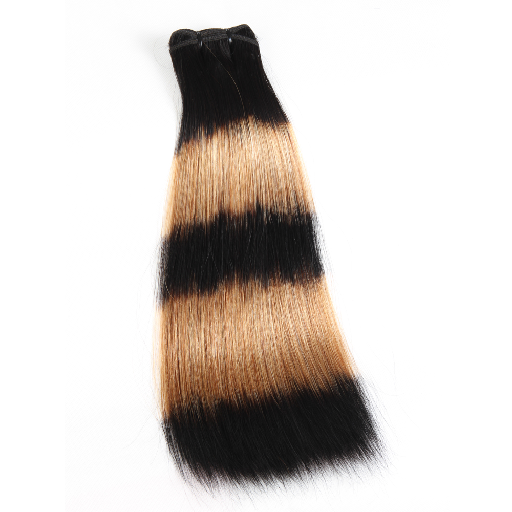 3 Tone Color Ombre Mixed Extensions Velvet Blonde Bright Human Colored Brazilian Hair Weave