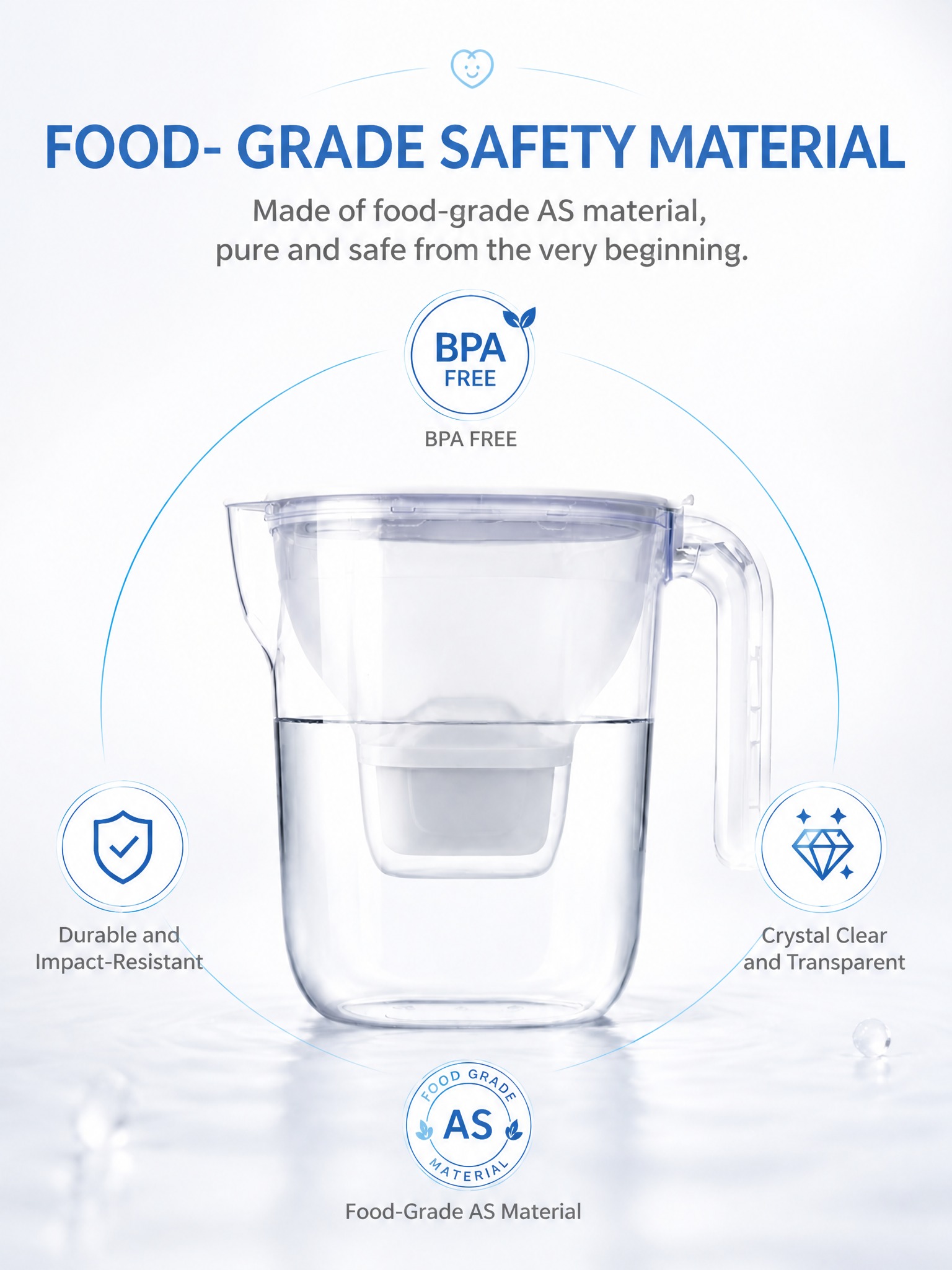 jarra con filtro de agua water filter pitcher