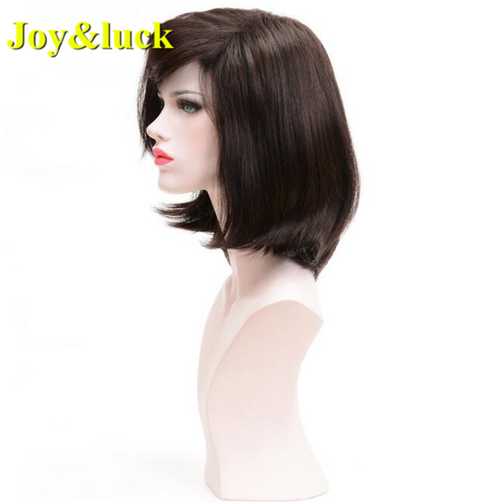 Brown Wig for Women Side Part Wholesale Prices Adjustable Band Cosplay Party Natural Straight Short Bob Wig Synthetic Hair Wigs