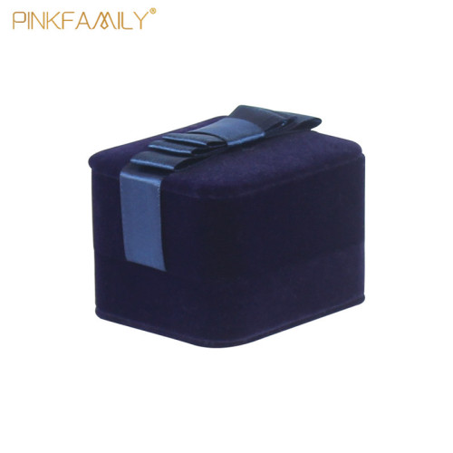 Best Wholesale Blue Custom Jewelry Wedding Luxury Velvet Ring Gift Box