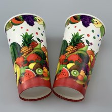 Fruit Design Cold Drink Cups with Custom Logo, 20oz Paper Cups