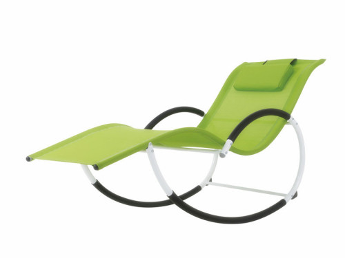 Alu rocking chair with removable cushion