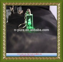 Personalized 3D Laser Engraved Crystal Keychains,promotional gift led 3d laser crystal glass keychains