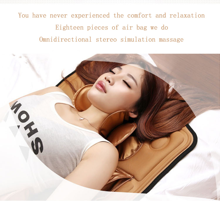 heating vibrating airbags massage mattress with magnets