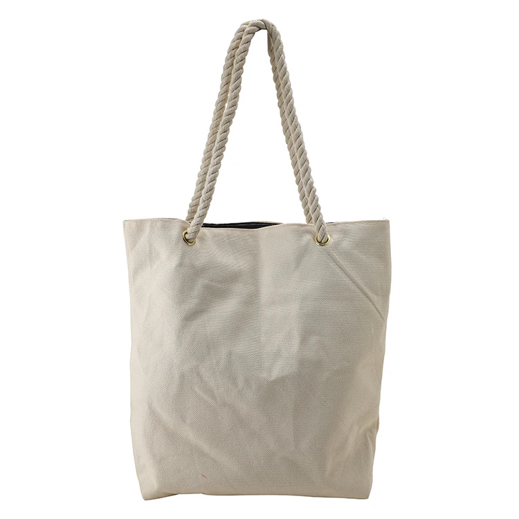 12oz Natural Eco Canvas Cotton Cord Shopping Vegetables Canvas Tote Bag