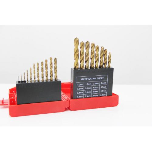 19 pcs HSS Twist Drill Bit Set Tin-Coated