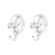 Strong Waterproof Suction Cup Hooks for Shower: 2-Pack Heavy Duty Plastic Reusable and Removable Hooks