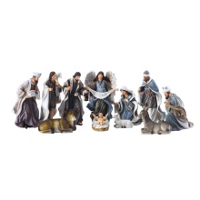 Christmas Nativity Scene Figurines Set: 6.2 Inch Bethlehem Nights Desktop Decoration for Religious Gifts