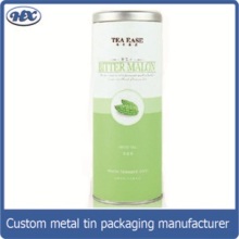 Seamless lid round tea tin box