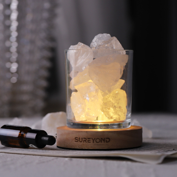 100% Pure Himalayan Crystal Salt Rock Diffuser - Christmas Scented Aroma Burner White Quartz