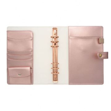 5x7 Notebook Blank Book Cover 4 Ring Binder Leather File Folder