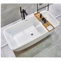 Ceramic Freestanding Bathtub 1700mm Oval Indoor Adult Acrylic Soaking Bathtub