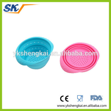 hot selling silicone folding colander with custom design