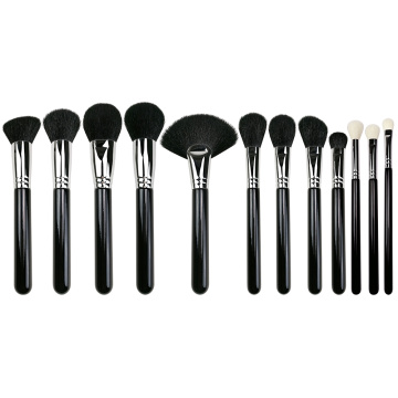 12 pinceaux de maquillage professionnels avec virole en cuivre