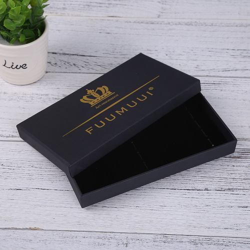 Luxe goudlogo zwarte papieren doos stropdikpakking
