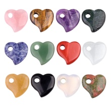 Gemstone 30MM Crooked Heart Gemstone Pendant Love Heart Shape Crystal Diy Jewelry Beads Natural Stone Heart Beads for Jewelry