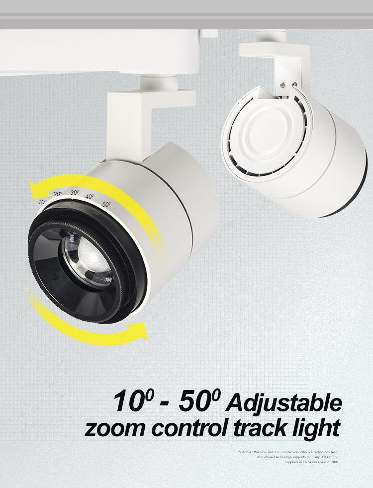 Aluminum Lamp Body Material and LED Light Source COB LED Track light Spotlights adjustable