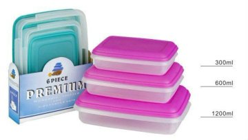 6pcs Rectangle Food Container, Plastic storage box