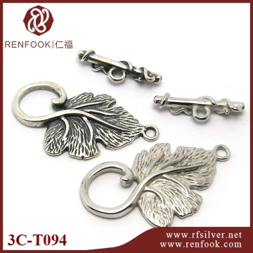 Best online jewelry store leaves shape Toggle silver clasp