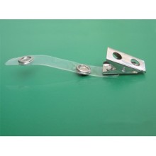 2-holes Badge Clip with clear vinyl Strap