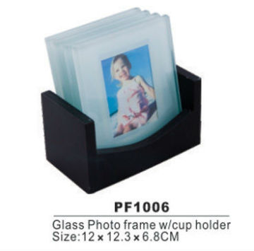 photo insert clean glass coaster from china