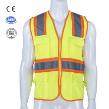 reflective road traffic safety warning vest with pocket